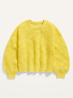 Textured Shaker-Stitch Sweater for Girls
