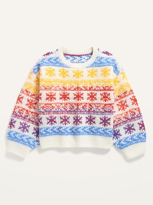 View large product image 1 of 2. Cozy Fair Isle Space-Dye Sweater for Girls