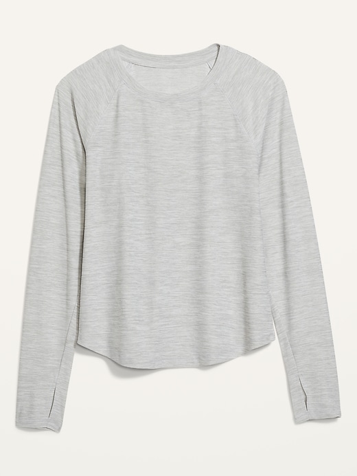 Image number 5 showing, Long-Sleeve Breathe ON Slub-Knit T-Shirt for Women