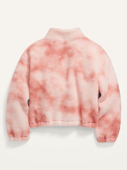 View large product image 2 of 2. Cozy Sherpa Cropped Quarter-Zip Sweatshirt for Girls