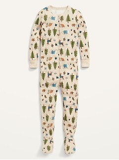 Unisex Printed Footed Pajama One-Piece for Toddler & Baby