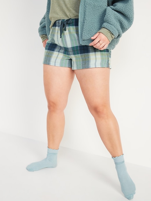 Image number 1 showing, Matching Flannel Pajama Shorts -- 2.5-inch inseam