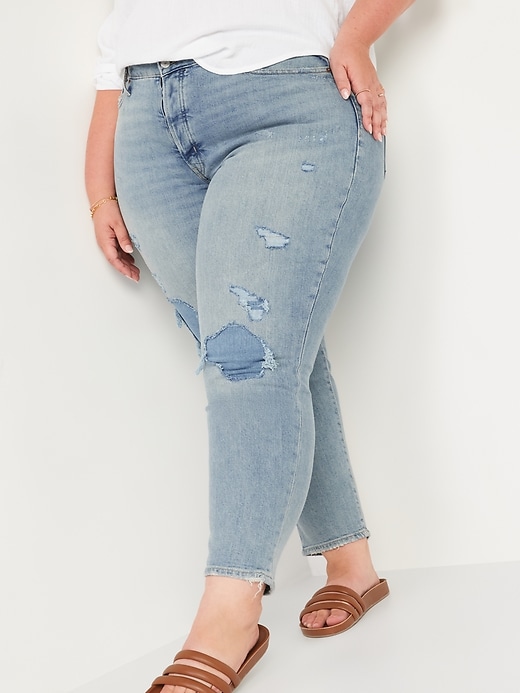 Image number 7 showing, Curvy High-Waisted Button-Fly OG Straight Jeans for Women
