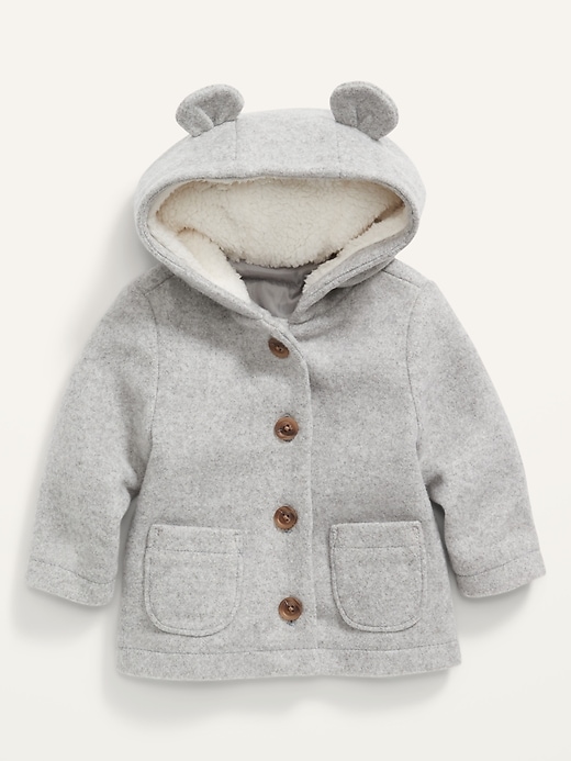 View large product image 1 of 3. Unisex Hooded Soft-Brushed Button-Front Coat for Baby