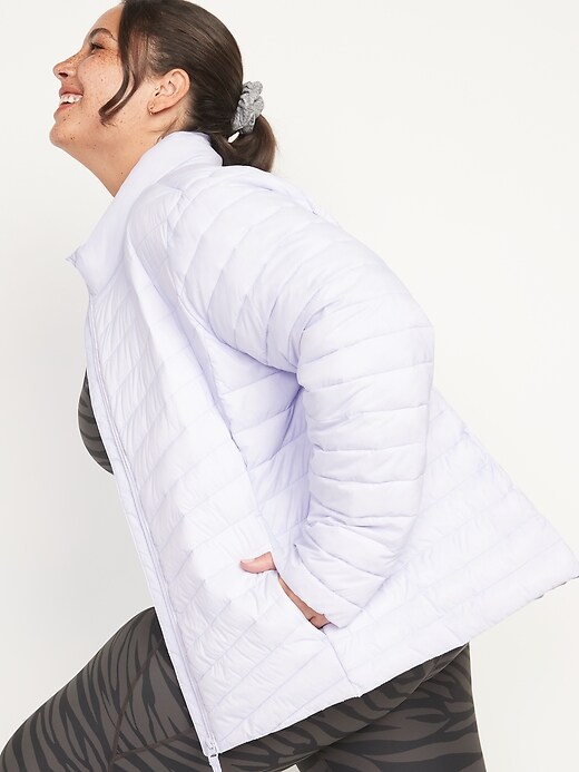 Image number 8 showing, Water-Resistant Narrow-Channel Packable Puffer Jacket for Women