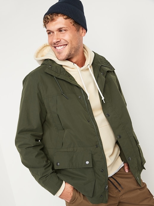 Old Navy - Water-Resistant Hooded Nylon Utility Jacket for Men