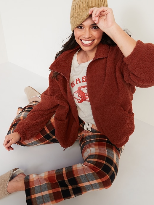 Image number 3 showing, Mid-Rise Flannel Pajama Pants