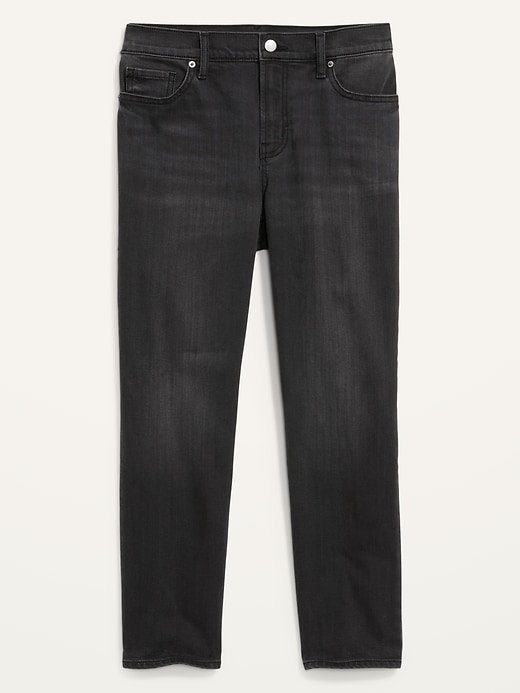 Image number 4 showing, Mid-Rise Built-In Warm Black-Wash Boyfriend Jeans for Women