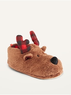 Gender-Neutral Faux-Fur Critter Slippers For Kids