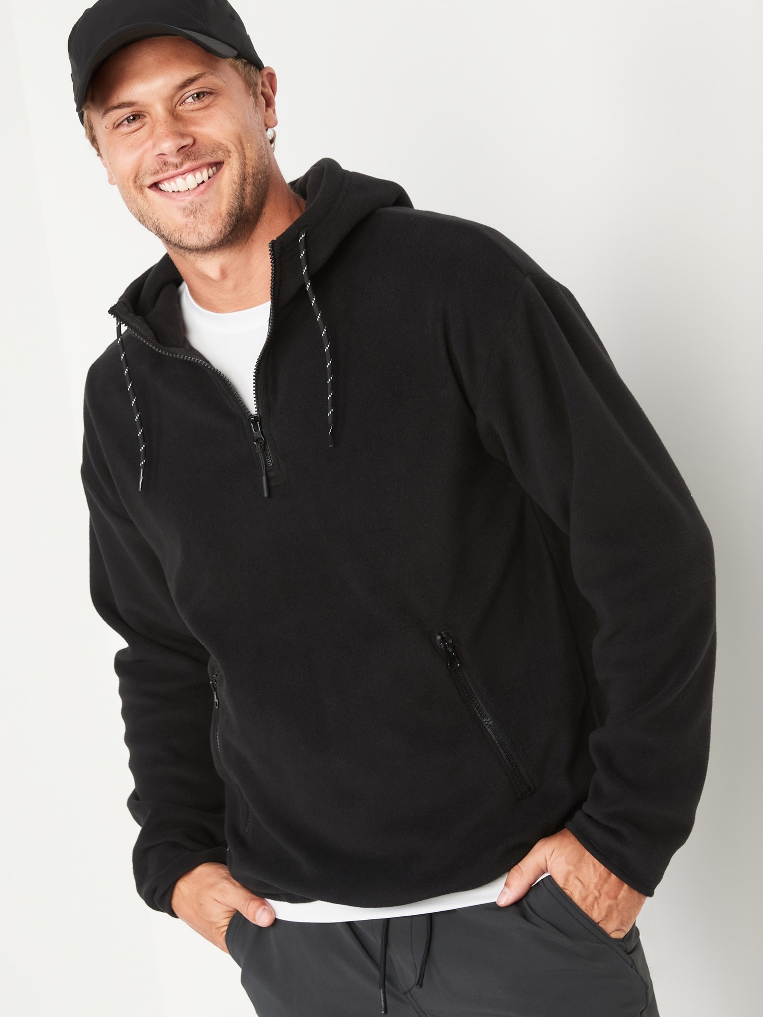 Fleece half clearance zip hoodie