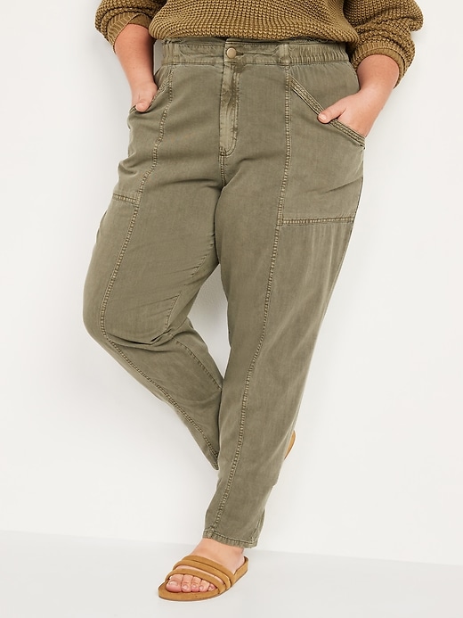 Image number 7 showing, High-Waisted Garment-Dyed Utility Pants for Women