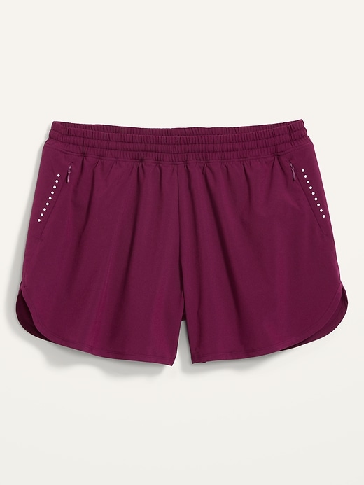 Image number 4 showing, Mid-Rise StretchTech Dolphin-Hem Run Shorts for Women -- 4-inch inseam