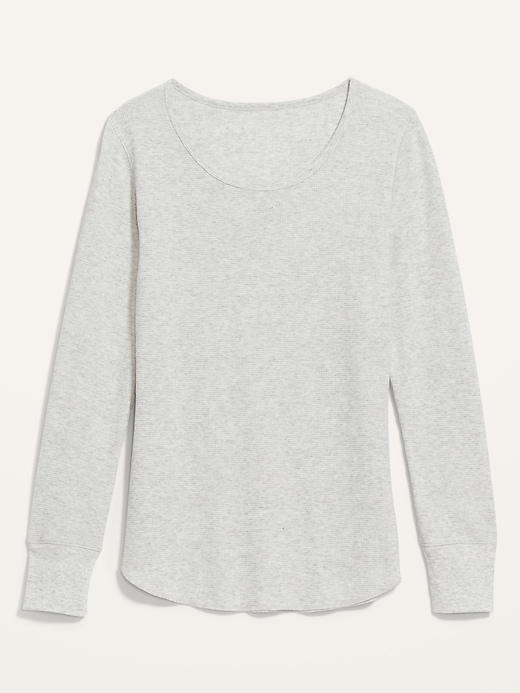 Long-Sleeve Scoop-Neck Thermal Pajama T-shirt