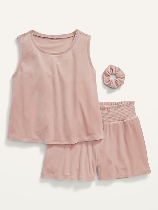Image number 4 showing, Luxe Velvet Pajama T-shirt & Shorts Set