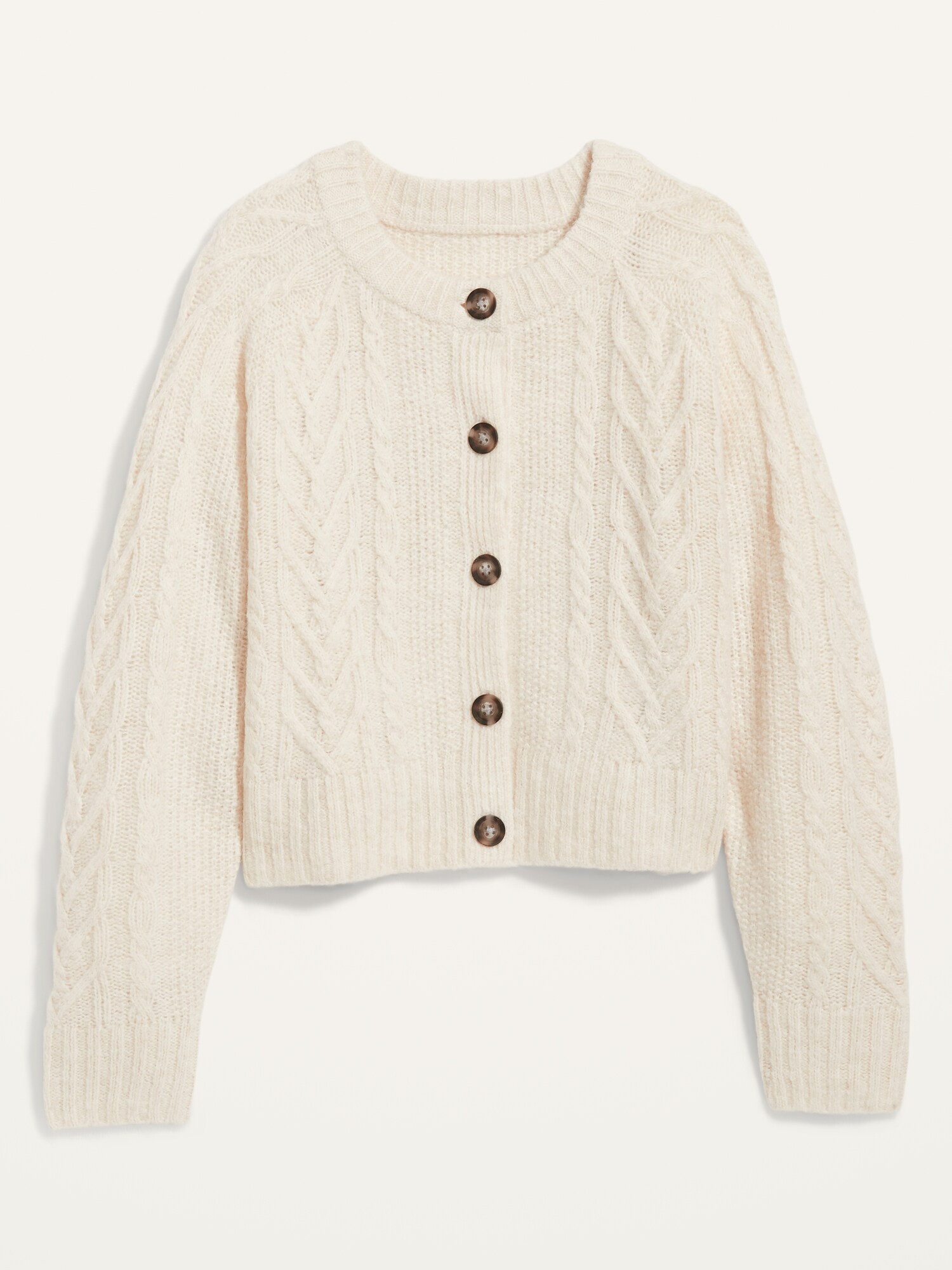 cable knit cropped cardigan