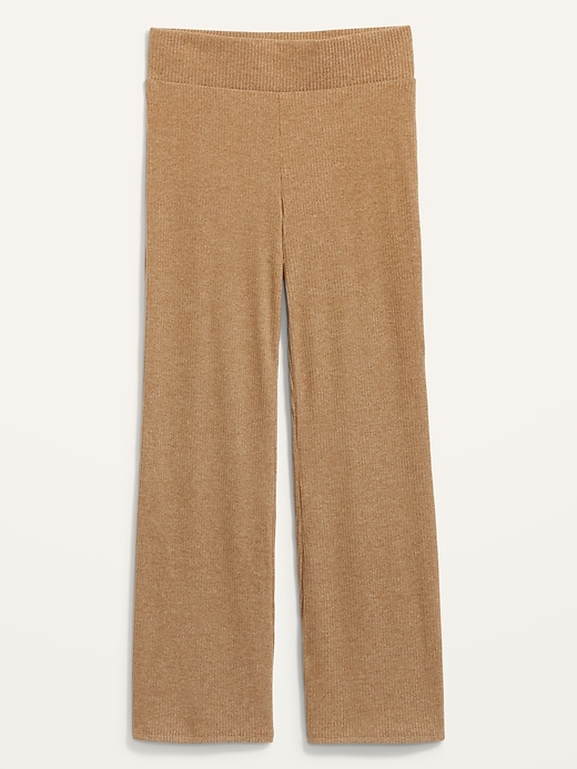 Image number 4 showing, High-Waisted Cozy Rib-Knit Flared Lounge Pants