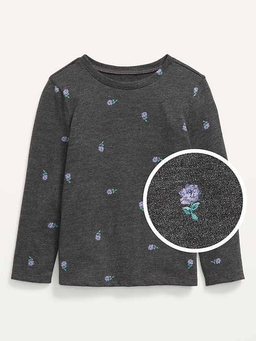 View large product image 1 of 2. Unisex Long-Sleeve Floral T-Shirt for Toddler