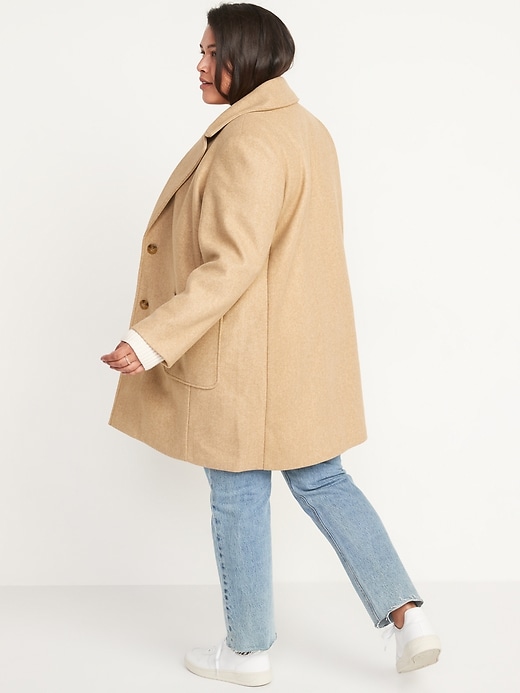 Image number 2 showing, Oversized Soft-Brushed Button-Front Coat for Women