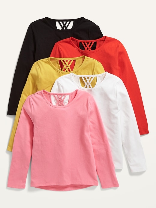 Old Navy Softest Long-Sleeve T-Shirt 5-Pack for Girls. 1