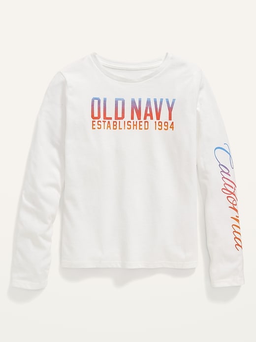 View large product image 1 of 1. Softest Long-Sleeve Logo-Graphic T-Shirt for Girls