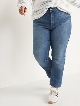 Extra High-Waisted Button-Fly Pop Icon Cut-Off Skinny Jeans for Women