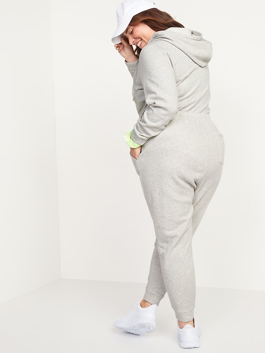 Image number 8 showing, Hooded Front-Zip Jumpsuit for Women