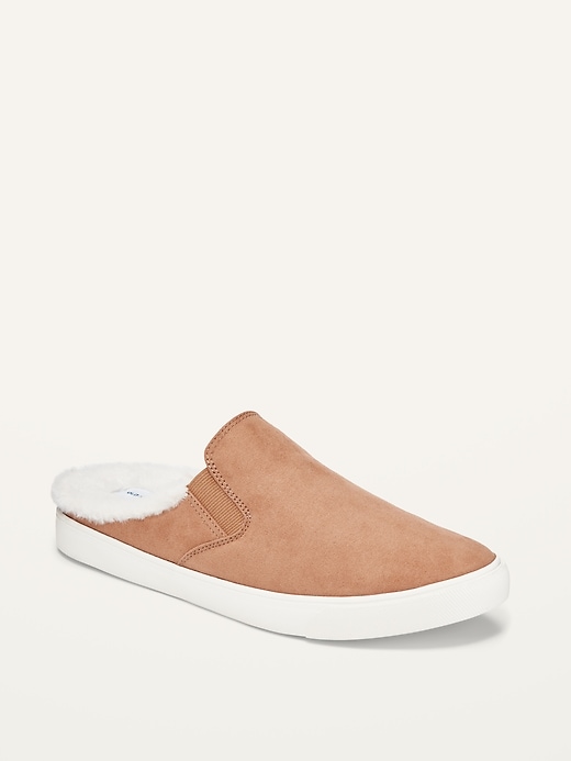 Faux-Fur-Lined Slip-On Mules For Women