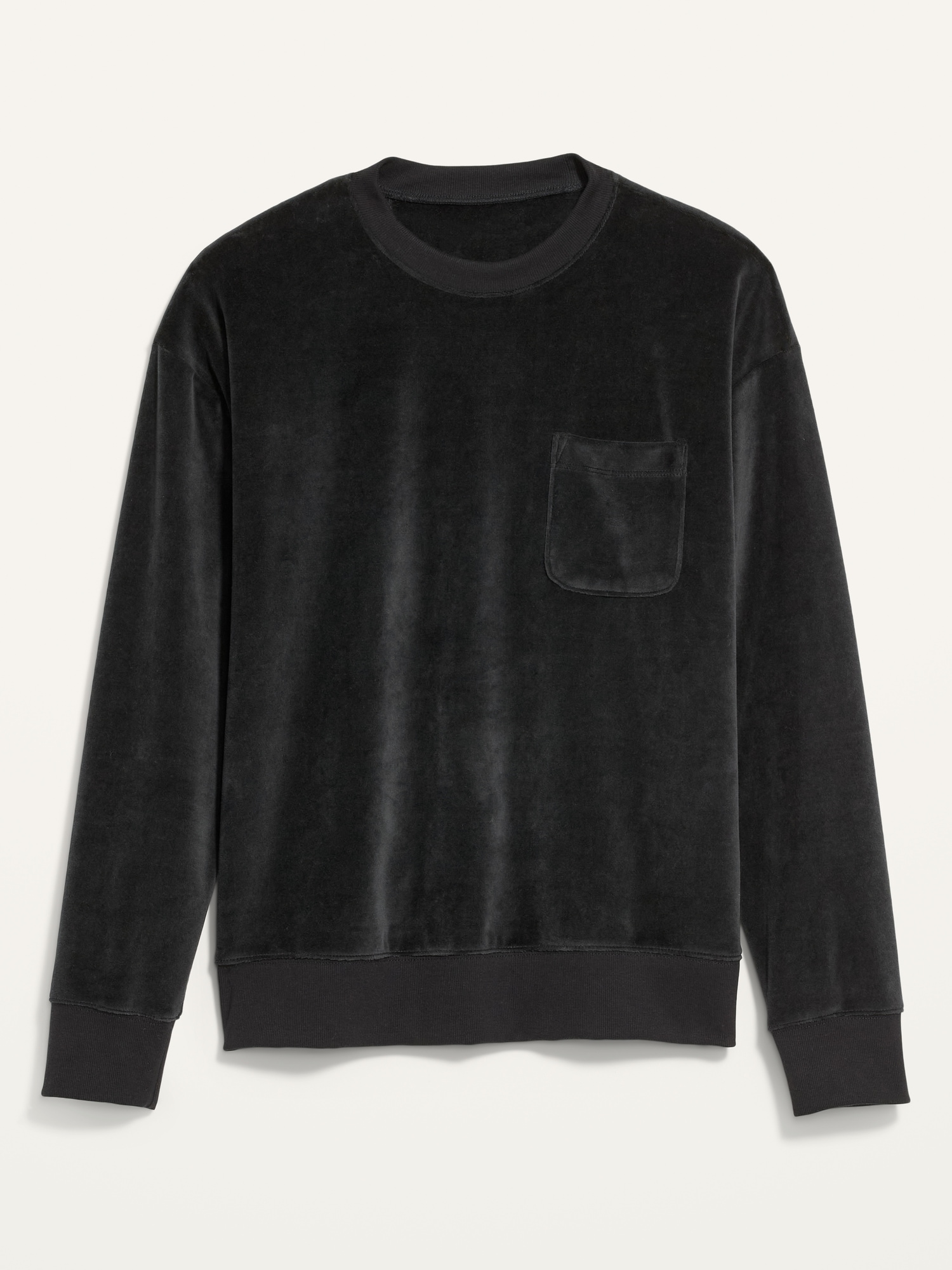 Crew neck sweatshirt with chest cheap pocket