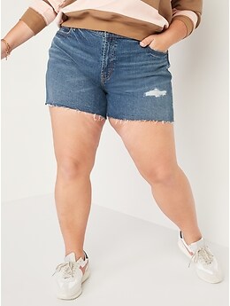 High-Waisted Cut-Off Boyfriend Jean Shorts for Women -- 3-inch inseam