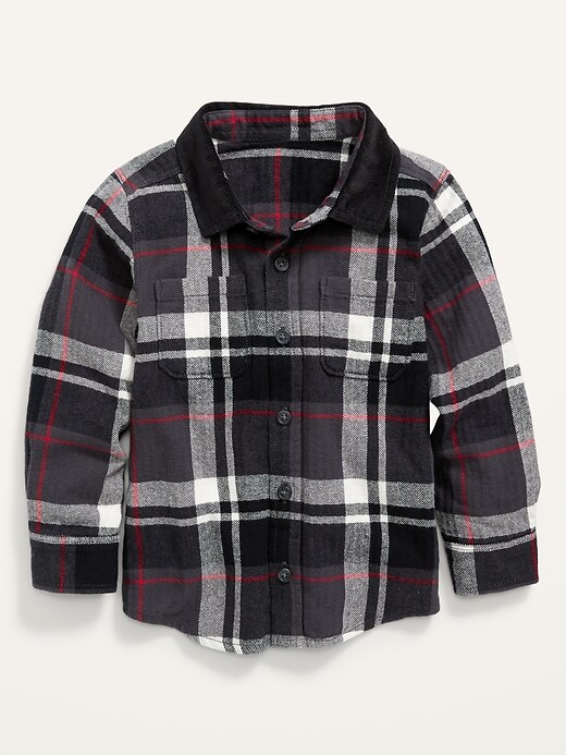 View large product image 1 of 2. Long-Sleeve Plaid Flannel Shirt for Toddler Boys