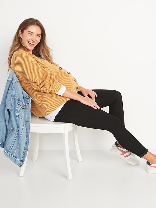 Image number 3 showing, Maternity Full-Panel Rockstar Super Skinny Jeans