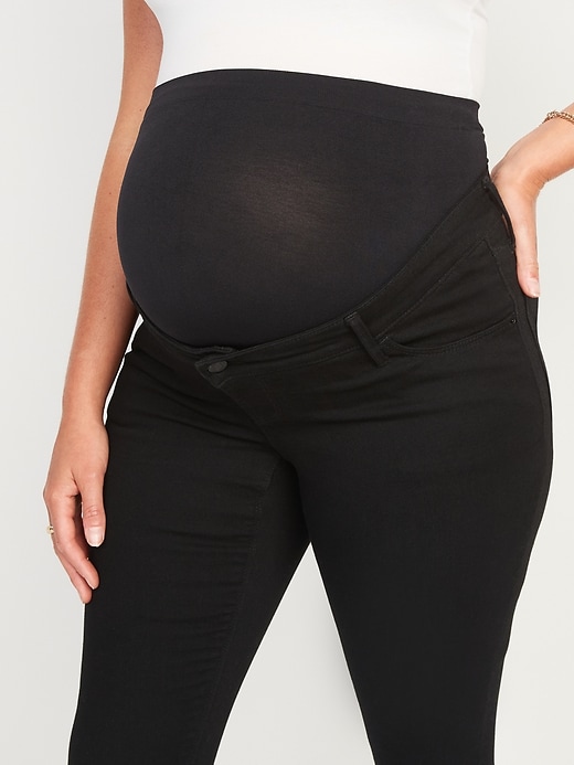 Image number 4 showing, Maternity Full-Panel Rockstar Super Skinny Jeans