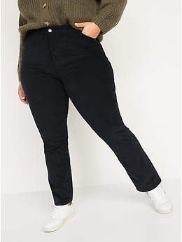 Extra High-Waisted Button-Fly Kicker Boot-Cut Corduroy Pants for Women