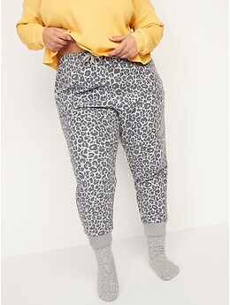 Pantalon de pyjama en flanelle à taille haute à imprimé pour Femme