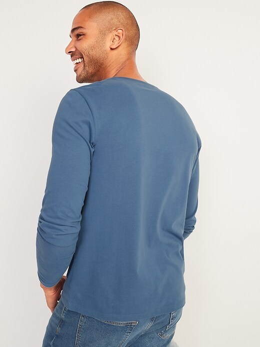 Image number 2 showing, Soft-Washed Long-Sleeve Henley T-Shirt