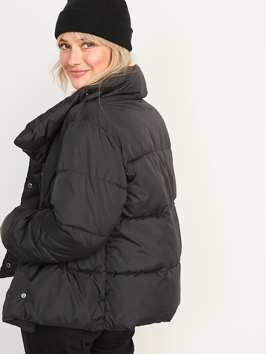 Image number 2 showing, Water-Resistant Double-Breasted Puffer Jacket for Women