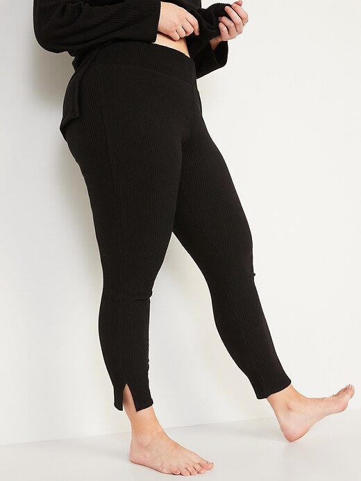 Image number 1 showing, High-Waisted Cozy Rib-Knit Lounge Leggings