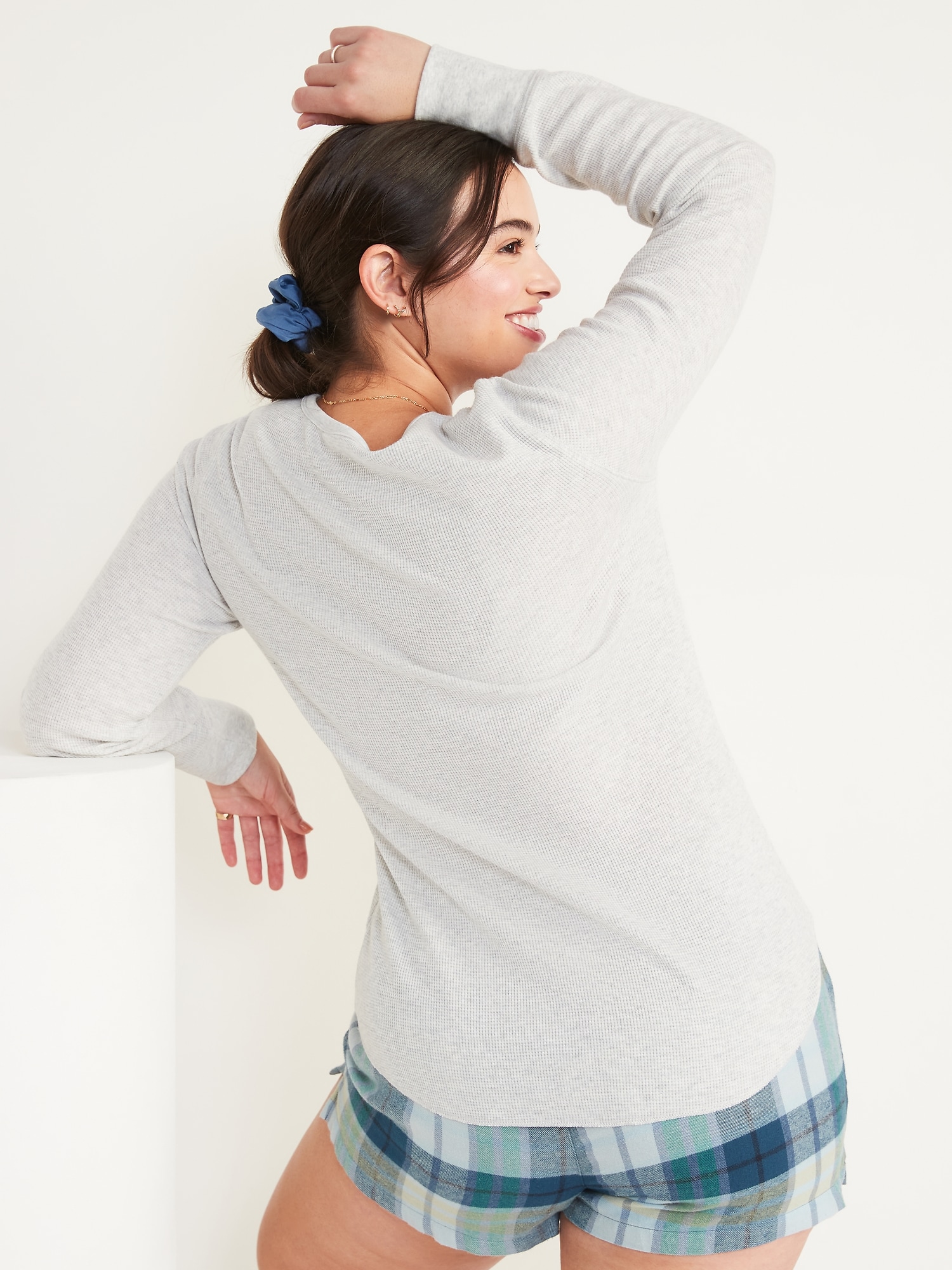 Long-Sleeve Thermal Pajama Tee 2-Pack for Women