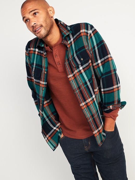 RegularFit Patterned Flannel Shirt for Men Old Navy