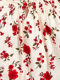 Smocked Floral-Print Clip-Dot Dress for Baby