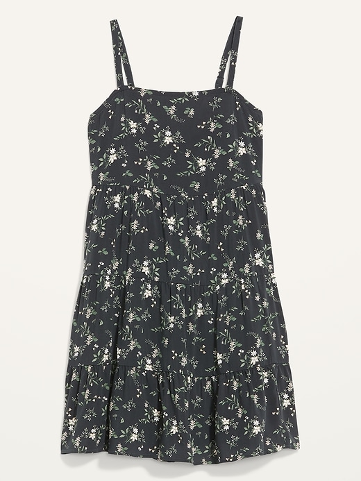 Image number 4 showing, Sleeveless Floral-Print Tiered Mini Swing Dress for Women