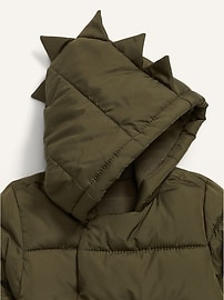 View large product image 3 of 3. Frost-Free Dinosaur Critter-Hood Puffer Jacket for Baby