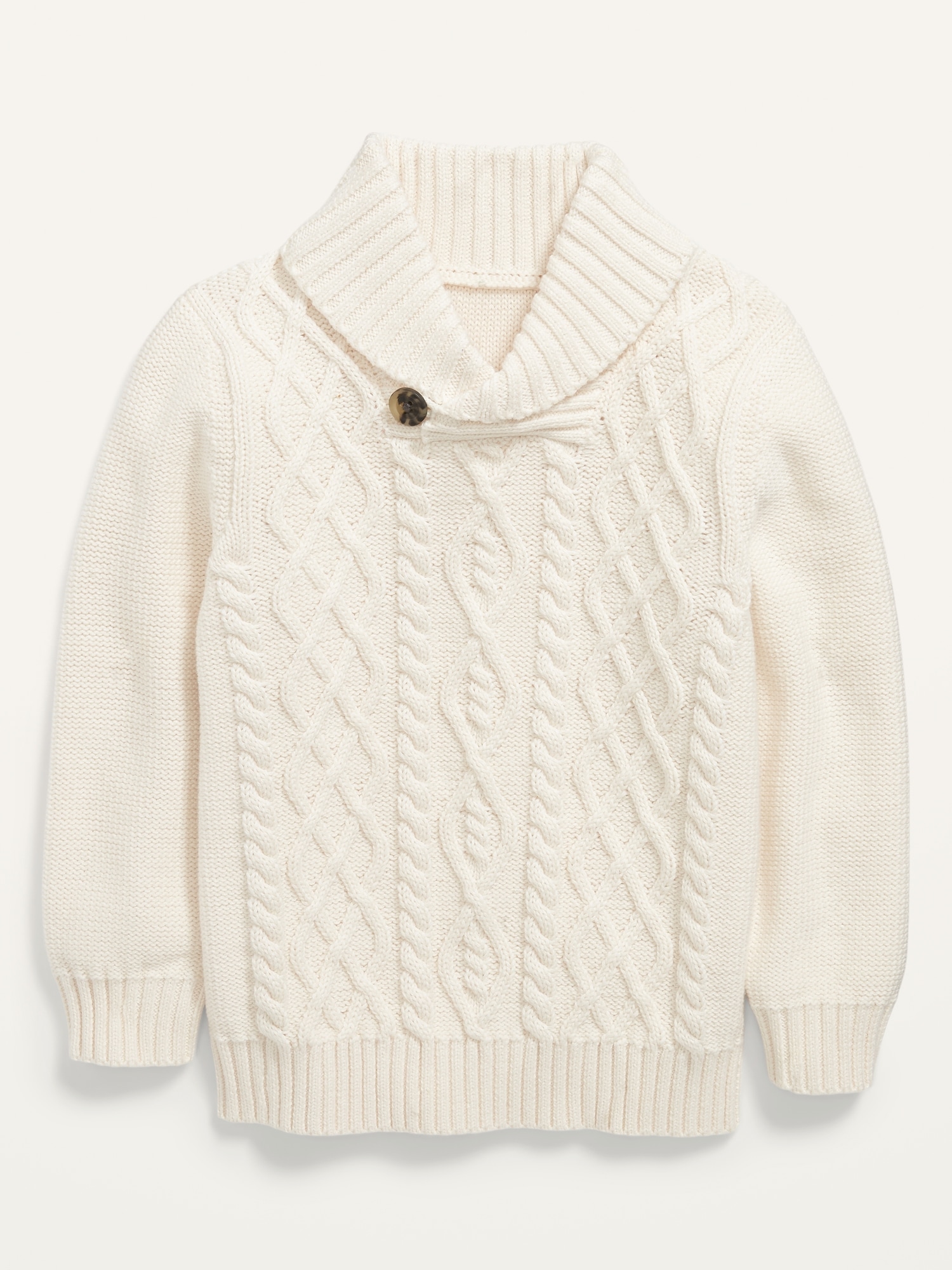 Shawl collar cable hot sale knit sweater