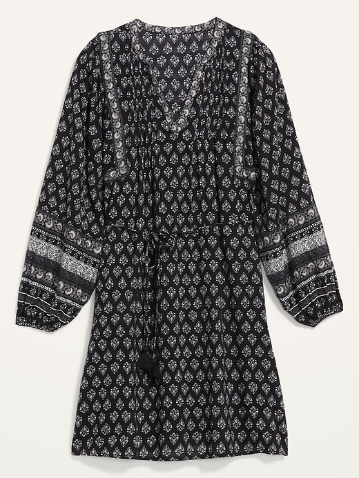 Image number 4 showing, Oversized Long-Sleeve Printed Swing Dress for Women