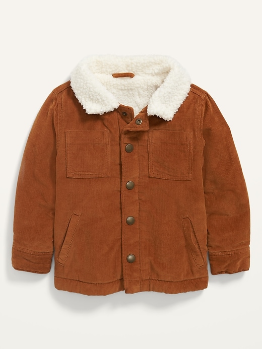 View large product image 1 of 2. Unisex Corduroy Sherpa-Lined Trucker Jacket for Toddler