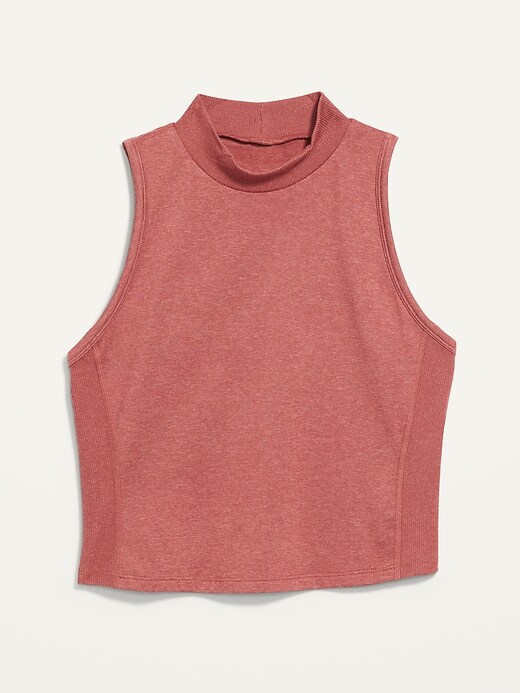 Image number 4 showing, Sleeveless CozeCore Mock-Neck Cropped Top for Women