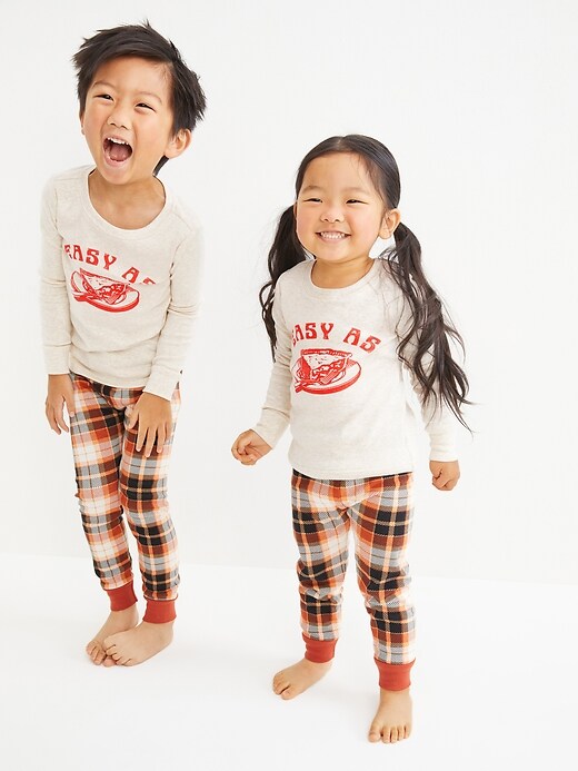 View large product image 1 of 2. Unisex Matching Thanksgiving Snug-Fit Pajama Set for Toddler & Baby
