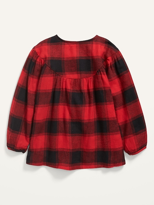 View large product image 2 of 2. Plaid Flannel Babydoll Tunic Top for Toddler Girls