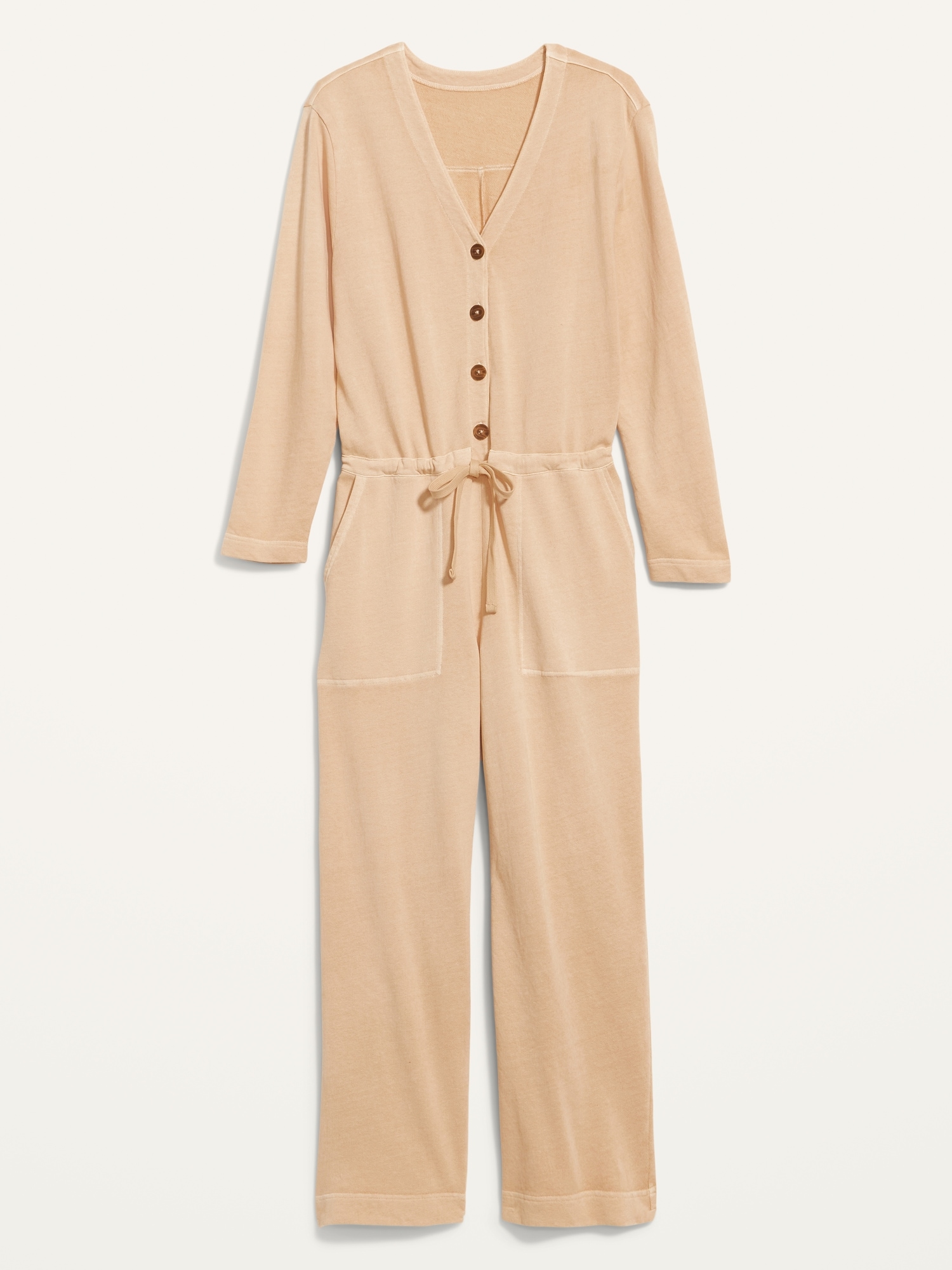 LongSleeve Cropped FrenchTerry Utility Jumpsuit for Women Old Navy