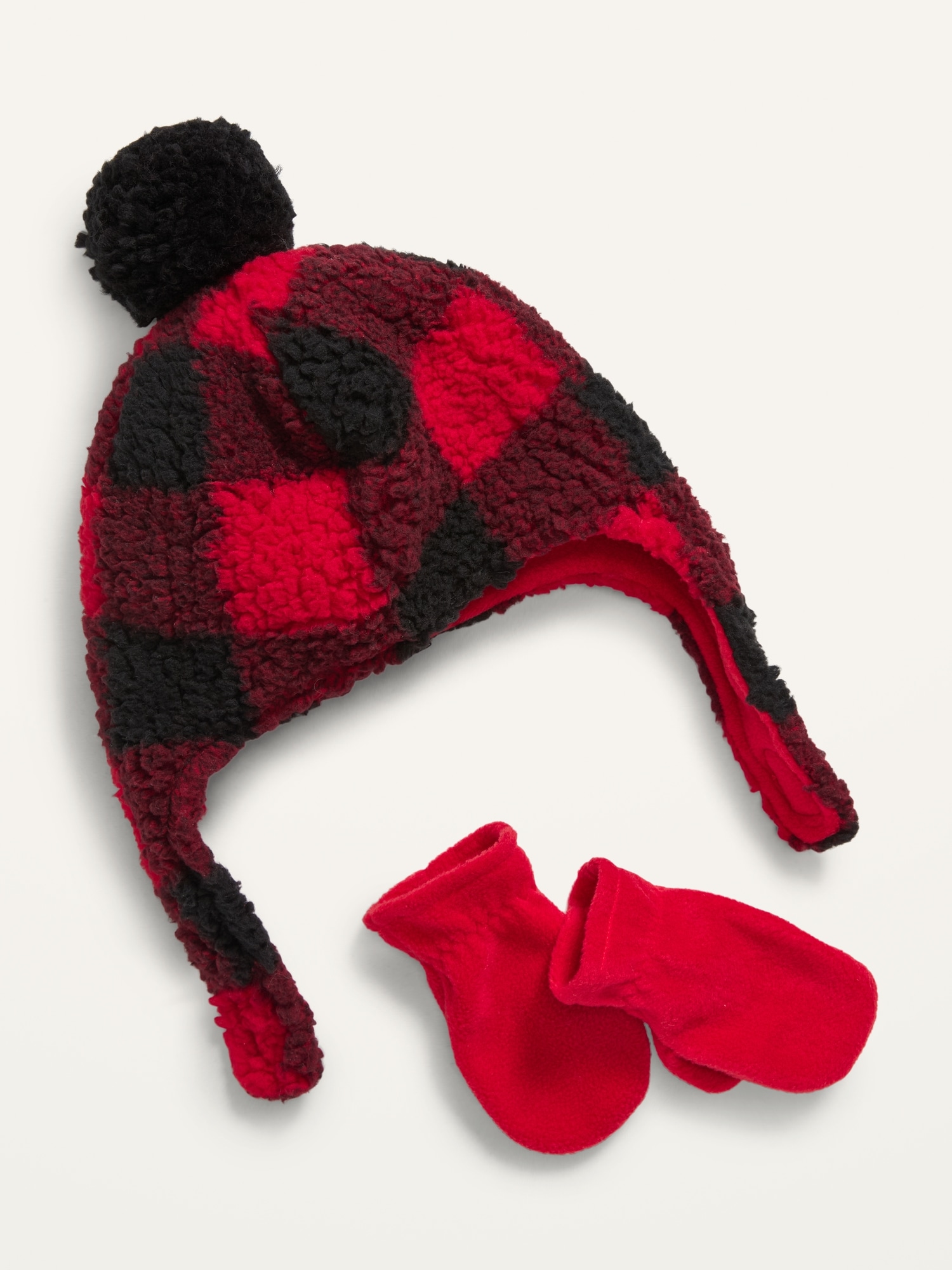 Unisex Buffalo Plaid Sherpa Trapper Hat 